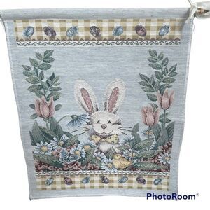 Creative Enterprises Tapestry Rabbit Bunny Easter Wall Hanging
